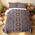 thumbnail image 3 of Erosebridal Vintage Rhombus Quilt Full, Traditional Aztec Full Bedspread Sets, Mauve Rust Sky Blue 3-Piece, 1 Coverlet and 2 Pillowcases, 3 of 7
