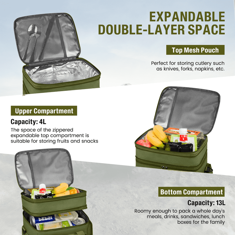 GPED Large Tactical Lunch Box for Men, 24L Expandable
