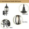 thumbnail image 4 of 2-Pack Outdoor Wall Lantern Waterproof Exterior Wall Sconce Light Matte Black, 4 of 7