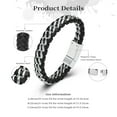 thumbnail image 3 of Personalize Stainless Steel Braided Leather Bracelet Memorial Funeral Urns Bracelet for Cremation Ashes Keepsake Jewelry with 1cm Extension Clasp, 3 of 9
