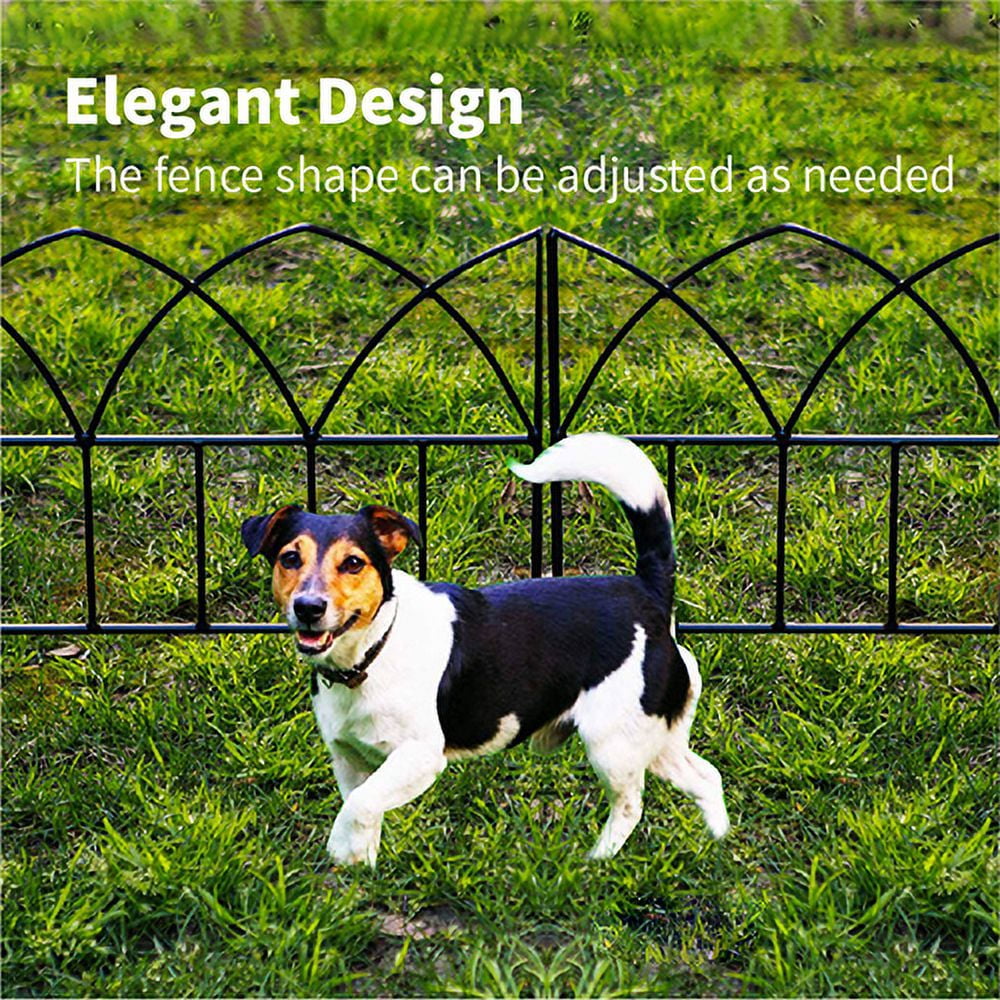 SCENDOR 5 Pack Garden Decorative Fences Panel 18"x16" for Flower Bed Edging Rustproof Dog Fencing for Yard 18 inch