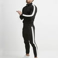 thumbnail image 3 of Men's Spliced Stand Collar Tracksuit Set Casual Long Sleeve Full Zip Jacket And Drawstring Pants Sportswear Suit, 3 of 5