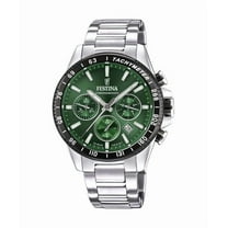 Festina Timeless Chronograph Stainless Steel Green Dial Quartz F20560-4 100M Men's Watch