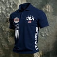 thumbnail image 2 of CONROSES 4Th Of July Men's Short Sleeve Polo Shirts Patriotic Usa Flag Graphic Collared Independence Day Polo Shirt for Men Casual Golf Shirts, 2 of 3