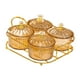 thumbnail image 5 of Platos para servir divididos, elegantes cajas para almacenar alimentos, bandejas para frutos secos. marrón claro 4, 5 of 8