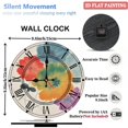 thumbnail image 2 of Wooden Wall Clock with Watercolor Floral Art Roman Numerals for Artistic Home Decor, Battery Operated(AA Batteries Not Inclued), Silent Movement, Accurate Time, Size 9. 8in/25cm, 2 of 8