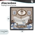 thumbnail image 4 of Stupell Industries Traditional Checkered Relaxing Bathtub Black Floating Frame Canvas Art, 18 x 18, by Janet Tava, 4 of 8