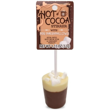Hot Chocolate Stirrer with Mini Marshmallows, Holiday Stocking Stuffer, 1.13 Ounces