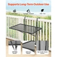 thumbnail image 3 of 5-Level Adjustable Metal Folding Balcony Railing Table, 19"x24" Outdoor Hanging Bar Table for Railings (Fits 1" to 4.7"), Serving Table for Patio, Deck & Small Spaces, 3 of 10