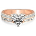 thumbnail image 3 of 1 Carat IGI Certified Heart Shape Lab Grown Diamond Engagement Ring | 14K Rose Gold | Sandra Side Stone Lab Diamond Ring | FG-VS1-VS2 Quality Friendly Diamonds, 3 of 5