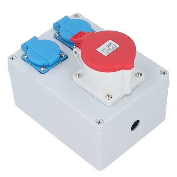 Wall Power Socket, 1Pc 32A 5 Pin CEE Outlet IP44 Waterproof Industrial Receptacle Box for Garden Garage