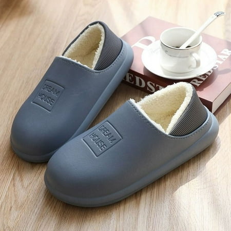 

Waterproof Cotton Slippers Female Winter Indoor Plus Plush Anti-Slip Package with Cotton Shoes