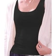 thumbnail image 3 of Women'S Sleeveless Square Neck Tank Top Double Layer Basic Crop Tops Summer Fitness Workout Casual Tops Black L, 3 of 9