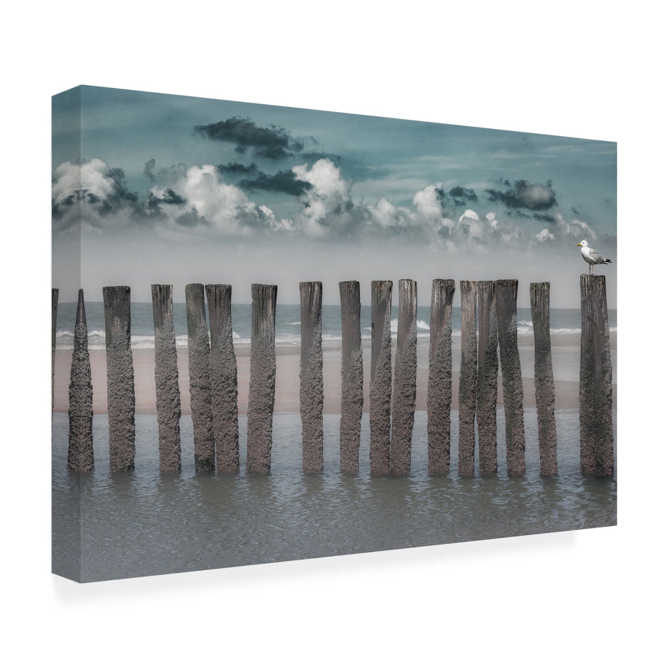 Canvas Wall Art - Bernardine de Laat 'Beach Bars' Wall Art for Living Room, Bedroom, or Office Décor by Trademark Fine Art - 47 x 30 Inches
