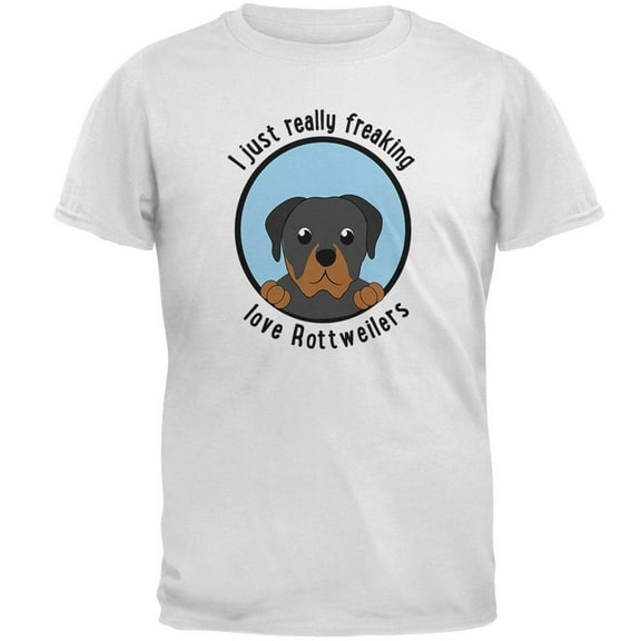 I Just Love Rottweilers Dog Mens Soft T Shirt White LG