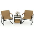 thumbnail image 1 of Gymax 3-Piece Bistro Set Patio Chairs & Side Table w/ Storage Basket Breathable Mesh Fabric, 1 of 6