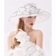thumbnail image 4 of Organza Church Fascinator Wedding Tea Party Derby Hats for Women Flower Wide Brim Sun Hat, 4 of 5