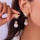 thumbnail image 2 of Fashion Christmas Snowman Snowflake Stud Earrings For Women Pearl Crystal Dangle Piecring Cute Xmas Ear Jewelry New Year Gift, 2 of 5