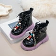thumbnail image 3 of Dakaela Boy Girl Ankle Boots 3T 4T 5T Waterproof Non Slip Leather Chelsea Booties Toddler Fleece Lined Winter Snow Work Boot Black Size 3, 3 of 5