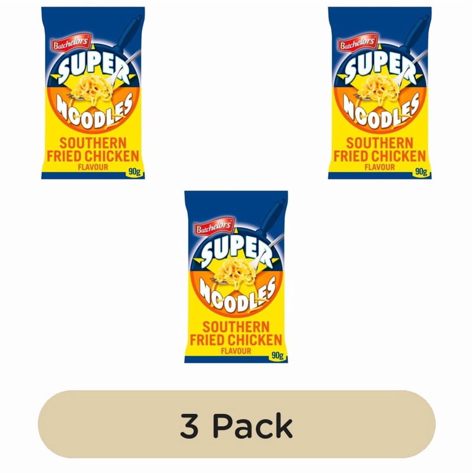 Batchelors Super Noodles Southern Fried Chicken Flavour Instant Noodles 90g, British Import (Pack of 3)