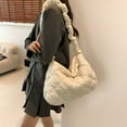 thumbnail image 4 of Bolsos de mano acolchados para mujer Bolsos de hombro Hobo de nube de moda de gran capacidad (blanco), 4 of 8