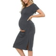 thumbnail image 3 of Women's Maternity Dress Short Sleeve Split Pregnancy Dresses Maternity Clothes, 3 of 6
