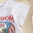 thumbnail image 6 of Okbabeha Newborn Romper Baby Boy Girl Infant Bubble Romper Baby 4th Of July Outfit Letter Eagle Print Short Sleeve Bodysuit, 6 of 8