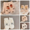 thumbnail image 5 of ZHaobin Christmas Full Finger Mittens Women Girl Winter Snow Bow Plush Gloves Cute Bear Gloves Warm Thicken Knitted Gloves Gifts (E), 5 of 7