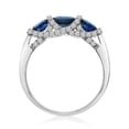 thumbnail image 4 of 14k White Gold 3 Stone Oval Sapphire and Diamond Ring, 4 of 4