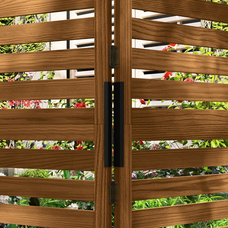 Alvantor Privacy Screen with 4 Planter Boxes, 3-Panel Freestanding Raised Room Divider 62.5"x19"x66" Wood