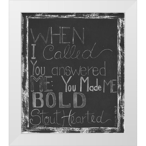 Shamp, Cindy 26x30 White Modern Wood Framed Museum Art Print Titled - Stout Hearted