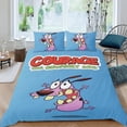 thumbnail image 2 of Coraje, el Perro Cobarde Conjunto de sábanas temático, trío de piezas, cómodo y amigable con la piel, diseño único, regalo de decoración para el hogar para familiares, amigos y fans, 90 cm * 190 cm, 2 of 6