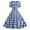 Blue, variant on MOJOGO Sweet Sqaure Neck Dresses for Women Short Sleeve Bow Tunic Dress Plaid Maxi Dress for Party Summer Wear Pink M