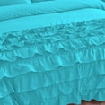thumbnail image 6 of DNG Creations 3 Piece Vintage Ruffle Duvet Cover 100% Egyptian Cotton, 800 Threads Count - With Zipper & Corner Ties ( Full/Queen - Solid Turquoise Blue ), 6 of 7