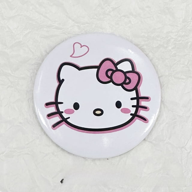 ins Style Sanrio Hello Kitty Small Mirror Cute Mini Small Round Mirror Portable Portable Folding Mirror Double-Sided Mirror