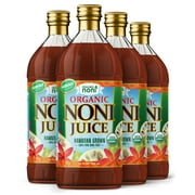 Healing Noni - Organic Hawaiian Noni Juice - 4 Pack of 32oz Glass Bottles