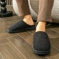 thumbnail image 6 of Pmoiste Fuzzy Men's House Slippers Memory Foam Non Slip Comfort Soft Warm Plush Male Winter Slipper, 6 of 7