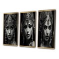 thumbnail image 3 of Designart "Vintage Boho Queen Retro Glamour II" Woman Fashion Photography Framed Wall Art Set Of 3 - Black Glam Frame Gallery Set For Office Decor, 3 of 6