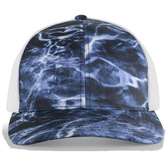 Pacific Headwear Adult Trucker Hat Unisex Elements Bluefin/White Os