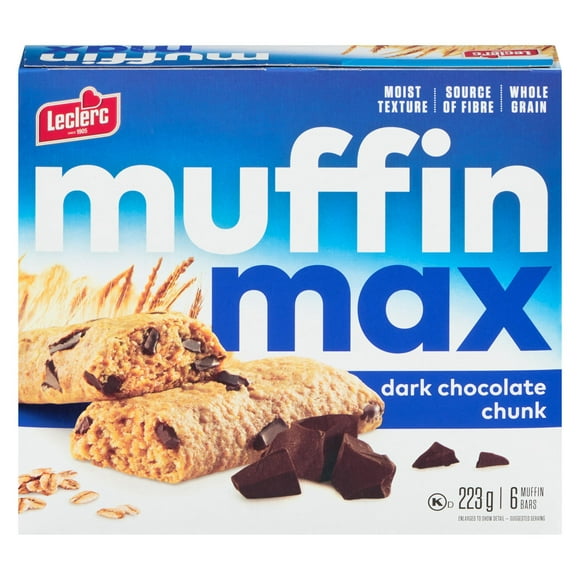 Barres muffin de chocolat noir Muffin Max en morceaux 223 g / 6 barres muffin