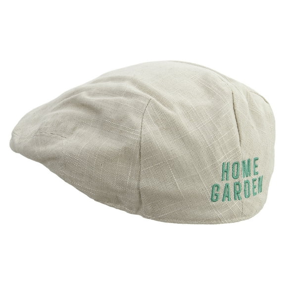 Home Garden Embroidered Men's Linen Ivy Cap - Khaki S-M