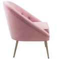 thumbnail image 5 of Modern Velvet Barrel Chair Accent Armchair with Golden Legs, Tufted Back Club Chair for for Living Room Bedroom Home Office, Pink, 5 of 10