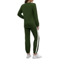 thumbnail image 4 of Fashion Two Piece Sets for Women Two-piece Sets Solid Long Sleeve Round Neck Tops Shirt And Drawstring Long Pants Suit Presents for Womens, 4 of 6