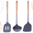 thumbnail image 3 of unbranded 3Ud De Utensilios De Silicona Plata Duradero Para Cocina Hogar Con Cucharón Y, 3 of 8