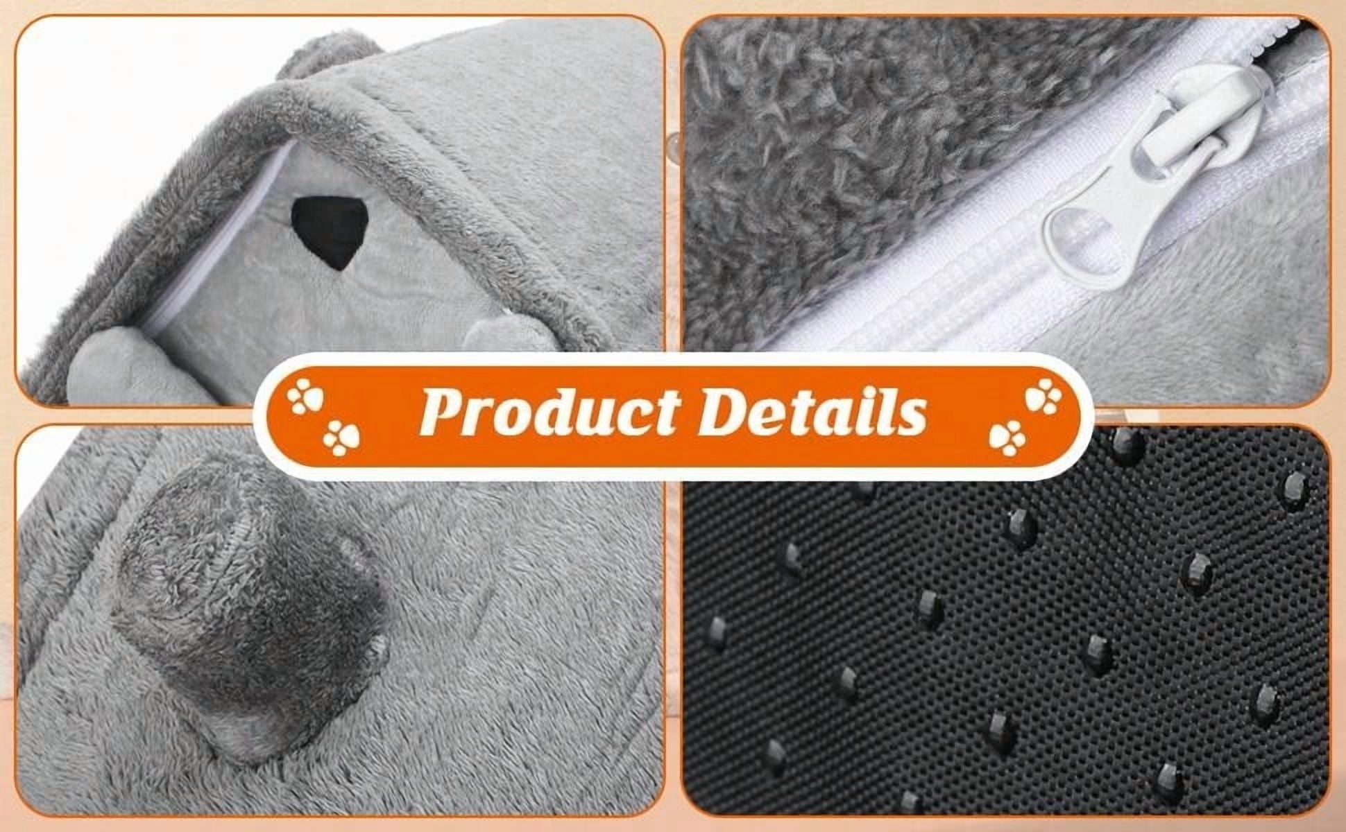 Luxury Indoor Foldable Pet House for Small & Medium Dogs & Cats, 30D High Elastic Memory Foam, Arctic Velvet Cover, Removable Roof & Cushion, Machine-Washable, Non-Slip Base, Rabbit-Shaped Kennel Bed