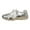Silver, variant on Women's Metallic Glitter Mary Jane Shoes Ballet Fashion Sneakers Fashion Casual Lace Leather Strappy Ballerina Flat for Walking Dancing Gold Size 9.5