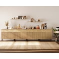 thumbnail image 2 of 126" Wooden Reeded Sideboard with Doors and Drawers, 4-In-1 Modern Wide Credenza Storage Cabinet for Kitchen, Dining Room, 2 of 6