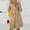 Khaki, variant on Gspmoly Summer Dresses for Women 2025, Women'S Fashion Casual Lapel Solid Color-Breasted Long Sleeve Dress Wedding Dresses for Women Summer Savings