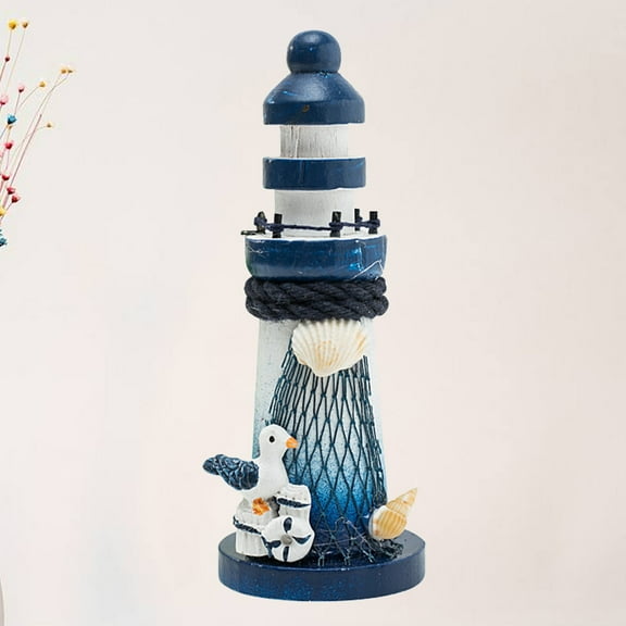 PTOOTP 1Pack Light Houses Figurine Wooden Lighthouse Ornament Home Decoration