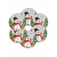 thumbnail image 7 of 13 Inch Round Placemats Set of 6, Christmas Snowman Non Slip Heat Insulation PP Table Mats, Grey Xmas Tree Elk Gifts Snowflake Washable Place Mats for Kitchen Dining Party Table Decor, 7 of 7